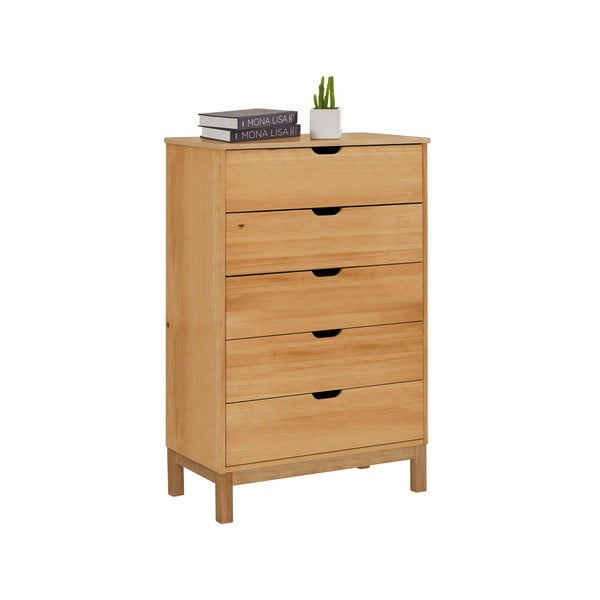 Comodă în culoare naturală înaltă din lemn de pin 113x39 cm Post – Støraa-image-2