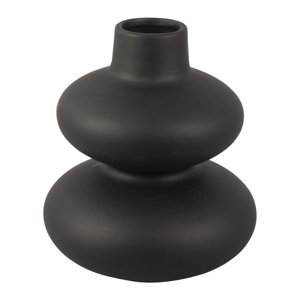 Vază din ceramică Karlsson Circles, înălțime 19,4 cm, negru