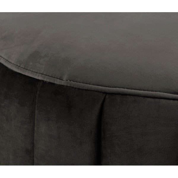 Puf cu husă din catifea Actona Doria, ⌀ 60 cm, gri - maro-image-1