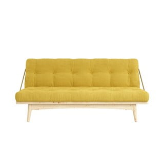 Canapea variabilă cu tapițerie din catifea reiată Karup Design Folk Raw/Honey