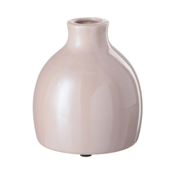 Vază de gresie ceramică roz J-Line, 12x12x13 cm