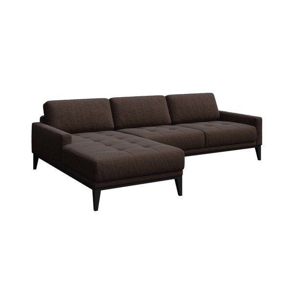 Colțar cu șezlong pe partea stângă MESONICA Musso Tufted, maro-image-2
