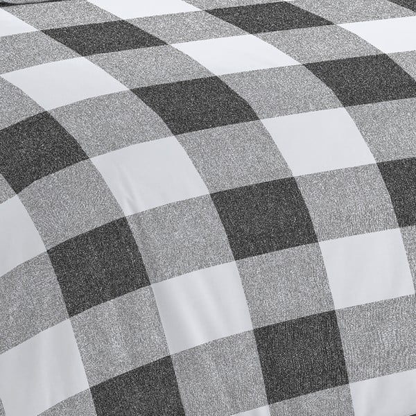 Lenjerie de pat alb-gri 200x135 cm Bold Check - Cloudsoft-image-3