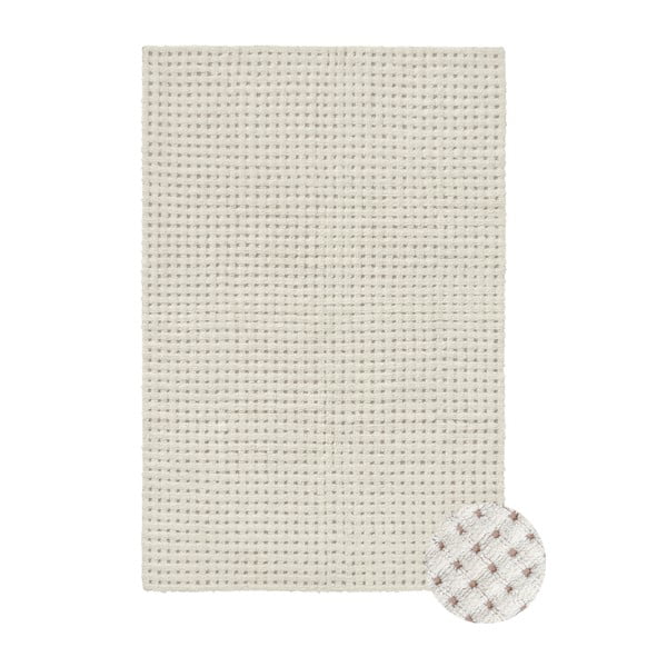 Covor fildeș lavabil, țesut manual din lână 170x240 cm Unexpected Wool – Lorena Canals