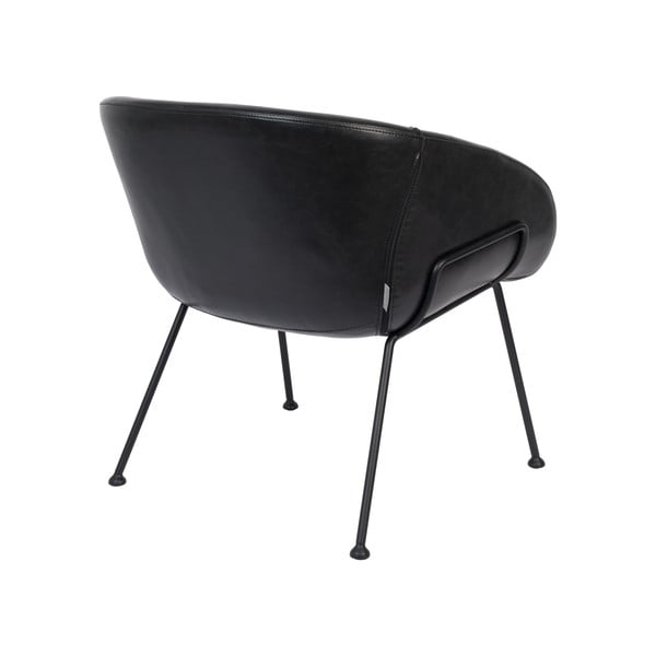 Fotoliu din piele ecologică Zuiver Feston, negru-image-4