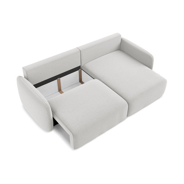 Colțar gri deschis extensibil/cu spațiu de depozitare cu tapițerie din catifea (cu colț pe partea dreaptă/cu șezlong) Kalena – Makamii-image-4