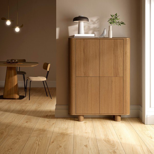 Dulap în culoare naturală cu aspect de lemn de stejar 100x133x40 cm Padoc – MOME-image-2