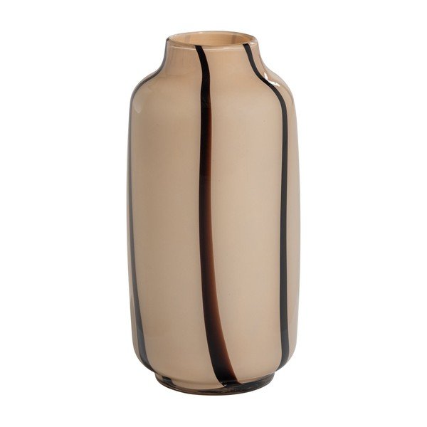 Vază maro/bej din sticlă (înălțime 35 cm) Selena – WOOOD