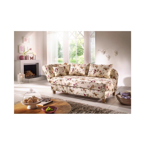 Șezlong pe partea dreaptă Max Winzer Selma, alb - model floral-image-2
