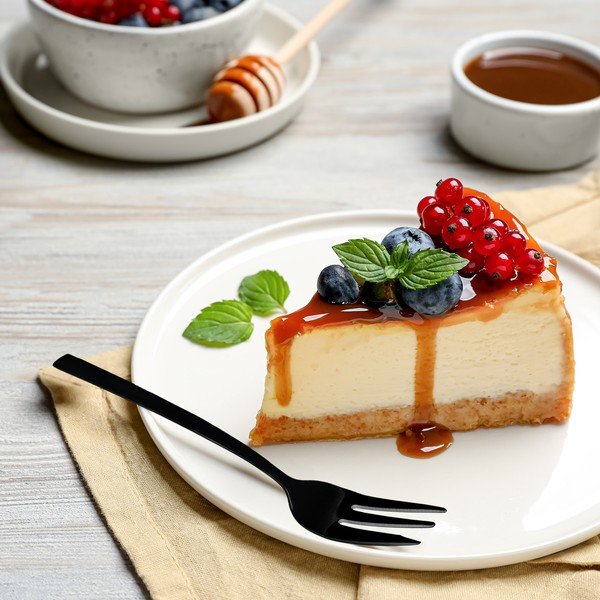 Set de furculițe pentru desert negru din oțel inoxidabil 2 buc. Black – Orion-image-1