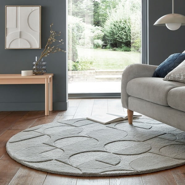 Covor gri rotund din lână ø 160 cm Gigi - Flair Rugs-image-1