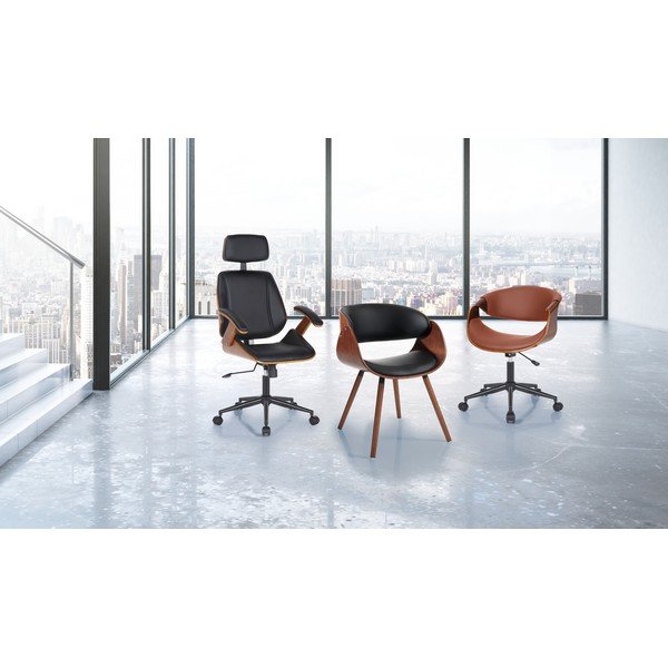 Scaun de birou negru din imitație de piele Visby – Tomasucci-image-2