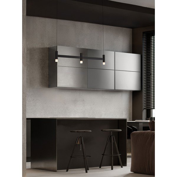 Lustră negru-mat LED cu intensitate reglabilă din aluminiu cu abajur din sticlă acrilică Poetic – Nova Luce-image-1