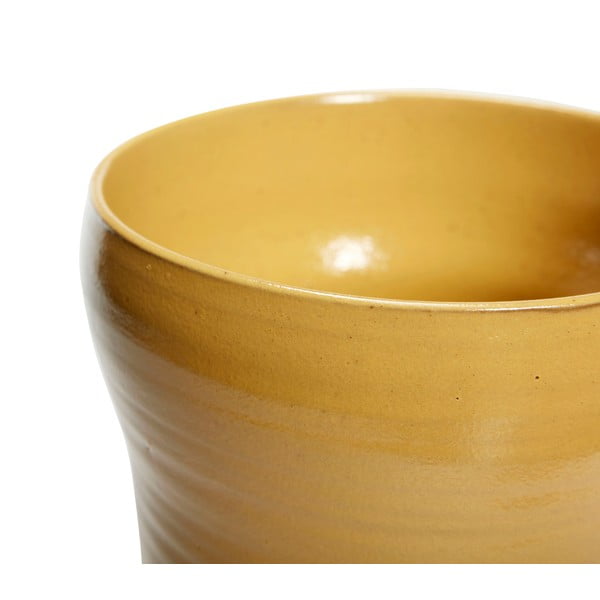 Set 2 ghivece din ceramică Hübsch Tina, galben-image-2