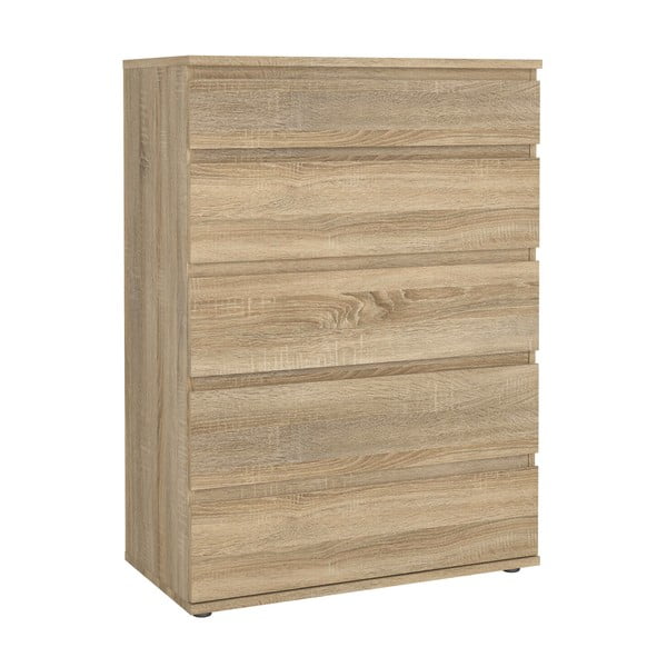 Comodă în culoare naturală înaltă cu aspect de lemn de stejar 77x107 cm Nova – Tvilum-image-2