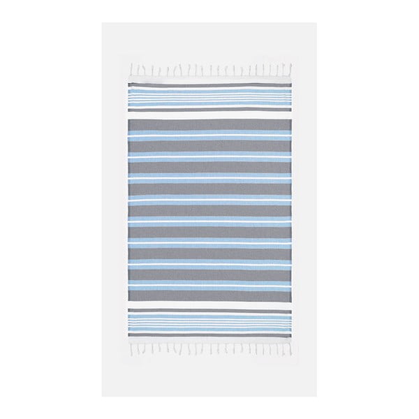 Prosop de plajă Kate Louise Cotton Collection Line, 100 x 180 cm, albastru-gri