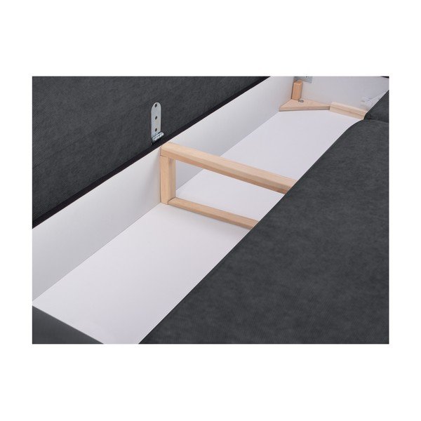 Canapea extensibilă cu 3 locuri și spațiu pentru depozitare Mazzini Sofas Orchid, gri închis-image-3
