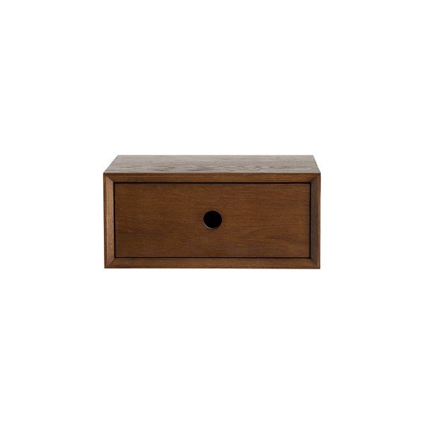 Noptieră în culoare naturală închisă suspendată cu aspect de lemn de nuc Time – Ellos Home-image-2