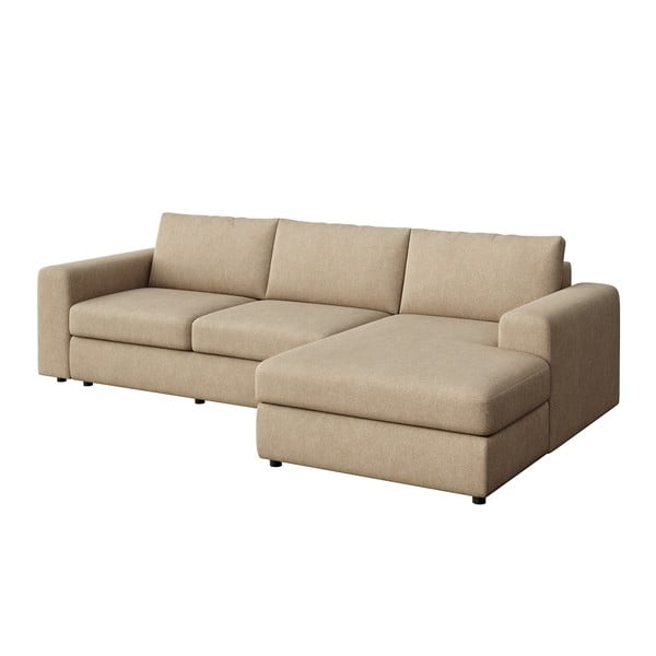 Colțar maro deschis cu tapițerie din catifea (cu colț pe partea dreaptă, cu șezlong) Baga – Rodier-image-2