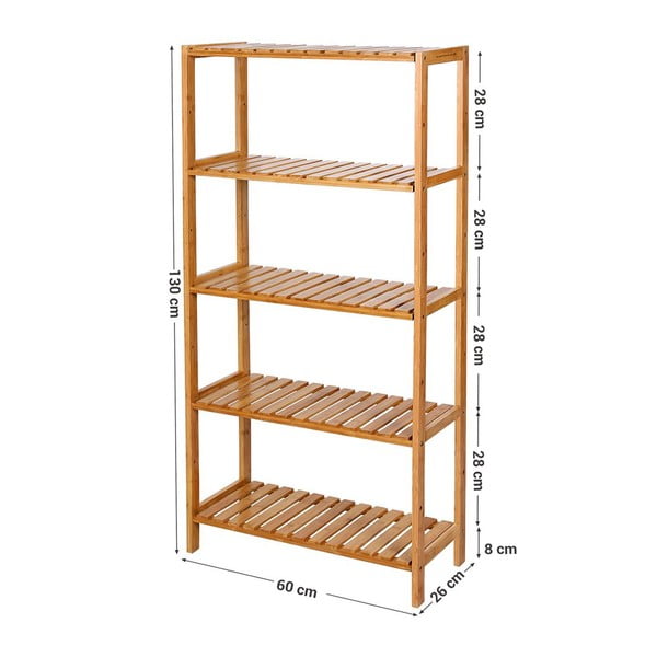 Etajeră din bambus Songmics, înălțime 130 cm-image-2