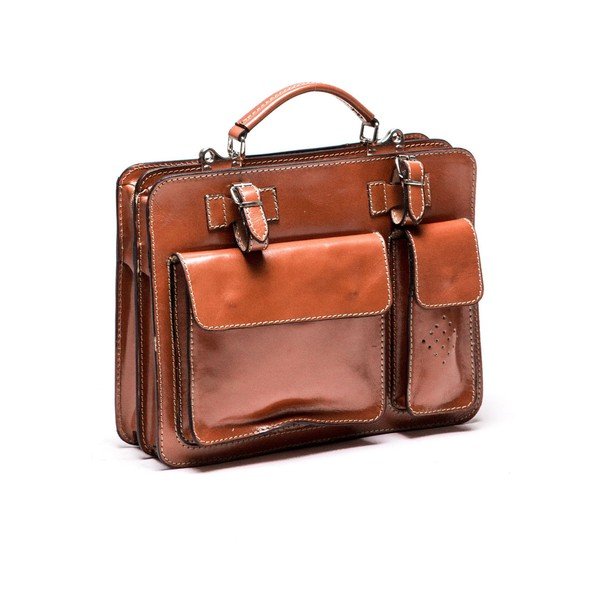 Poșetă din piele Luisa Vanini 305 Cognac-image-2