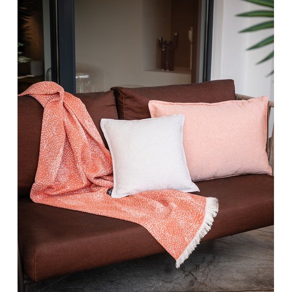 Pled din amestec de bumbac Euromant Dotty Diamond, 140 x 180 cm, roșu-image-1