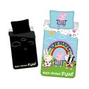 Lenjerie de pat fosforescentă pentru copii din bumbac pentru pat de o persoană 140x200 cm Peppa Pig – Jerry Fabrics