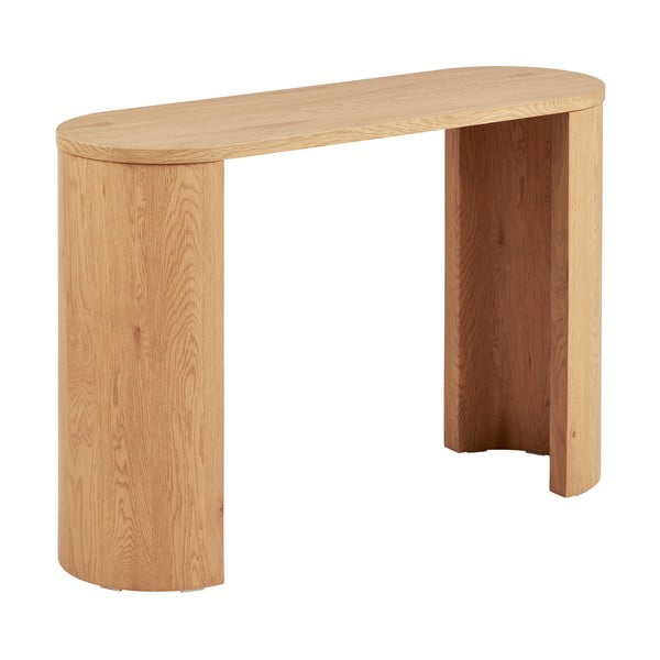 Masă consolă în culoare naturală cu aspect de lemn de stejar 38x114 cm Bibione – House Nordic