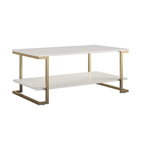 Măsuță de cafea CosmoLiving by Cosmopolitan Camila, 106 x 45 cm, alb - auriu-image-1