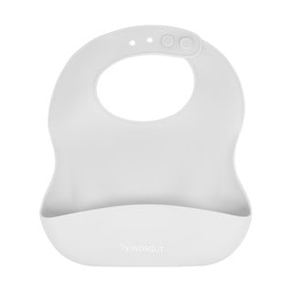Bavetă din silicon cu buzunar Kindsgut Bib, albastru gri