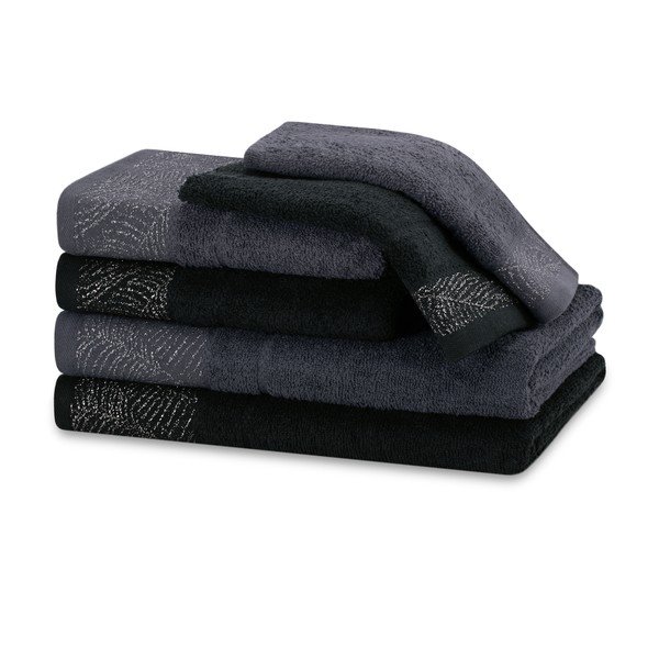 Prosoape de baie negre/gri 6 buc. din bumbac din frotir Bellis – Restilo