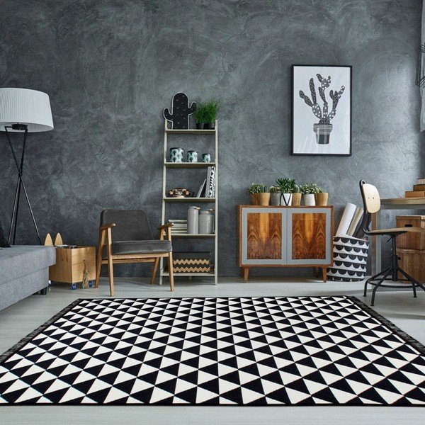 Covor reversibil Apollon, 80 x 150 cm, alb-negru-image-4