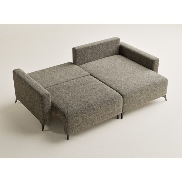 Colțar maro extensibil/cu spațiu de depozitare cu tapițerie din chenille (cu colț pe partea dreaptă/cu șezlong) Leon – Maison de Rêve-image-3