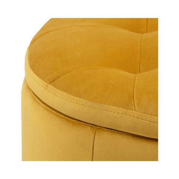 Puf cu husă din catifea Actona Retina, ⌀ 60 cm, galben-image-2