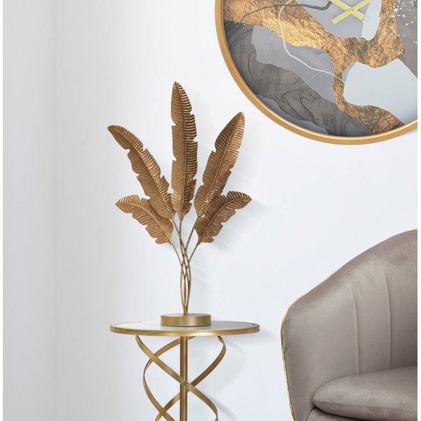 Statuetă decorativă Mauro Ferretti Five Leaf, auriu-image-1