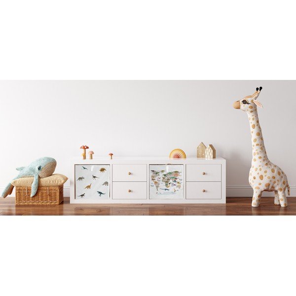 Organizator de jucării pentru copii alb din material textil 32x32x32 cm Dino Friends – Butter Kings-image-1