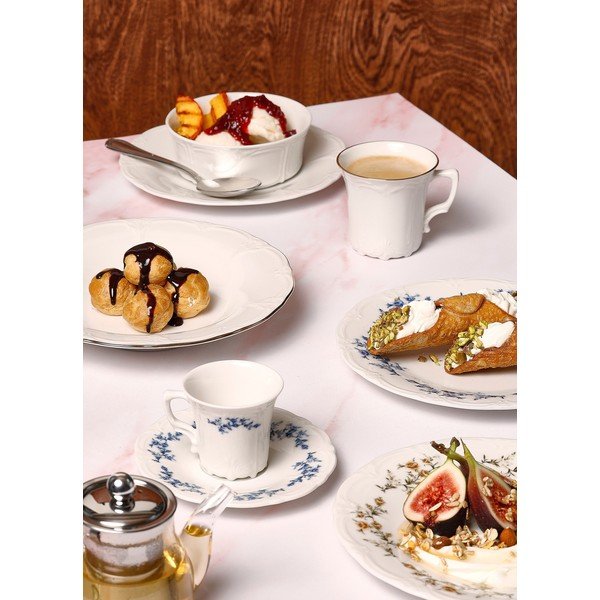 Ceașcă albă/albastră pentru espresso din porțelan 110 ml Retro – BonBistro-image-1