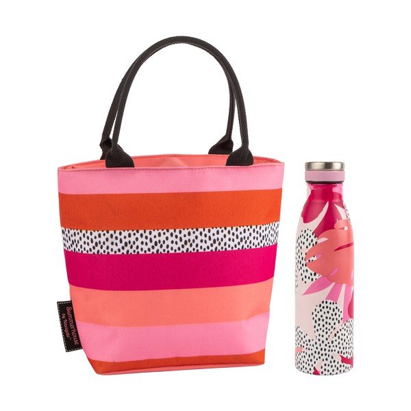 Geantă termică pentru prânz Navigate Stripe, 4 l, roz - portocaliu-image-2