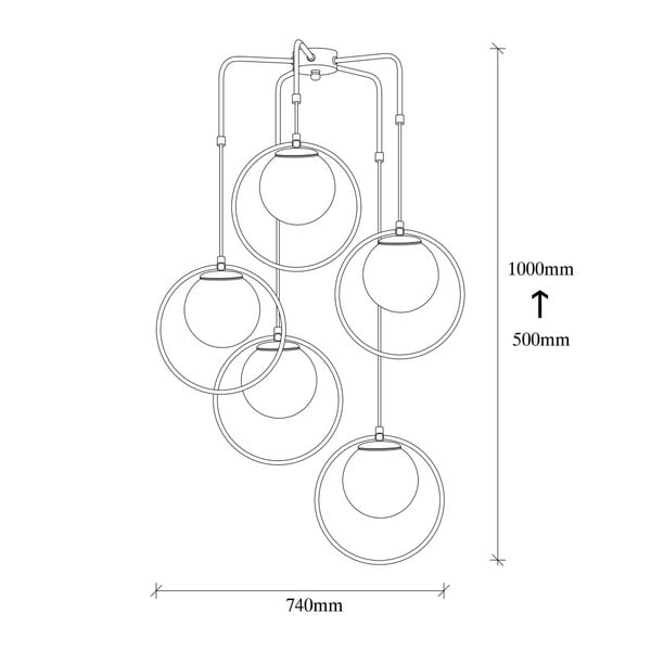 Lustră metalică Opviq lights Satyros, negru-image-3