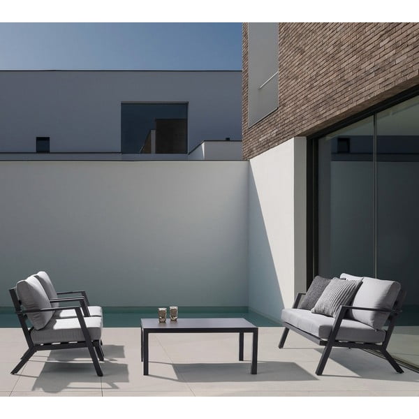 Set mobilier de grădină gri din aluminiu pentru 4 persoane Harley   – Bizzotto-image-1