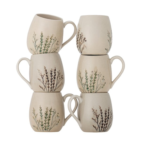 Căni bej 6 buc. din gresie 400 ml Bea – Bloomingville