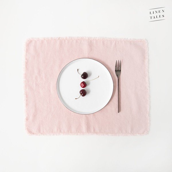 Suport pentru farfurie roz deschis din in 35x45 cm - Linen Tales-image-1