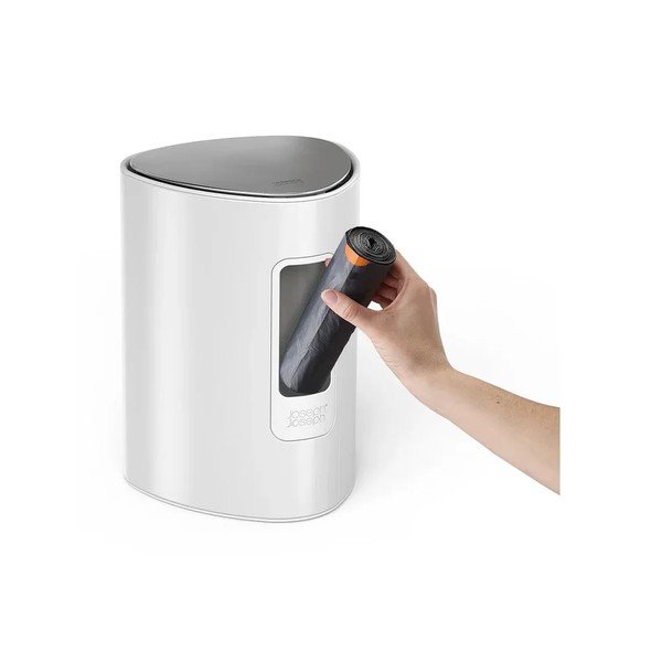 Coș de gunoi alb lucios cu pedală din oțel inoxidabil 5 l EasyStore Luxe – Joseph Joseph-image-3