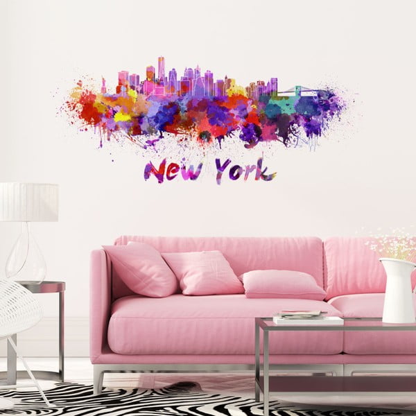 Autocolant de perete Ambiance New York Design Watercolor, 60 x 140 cm