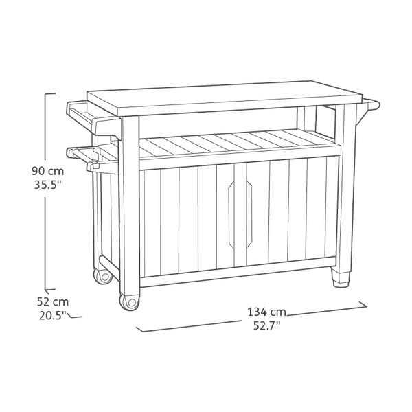 Masă pentru grătar de grădină 134x52 cm Unity – Keter-image-3