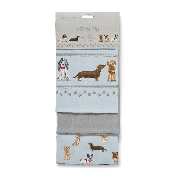 Set cu prosoape și mănușă de bucătărie 4 buc. Curious Dogs – Cooksmart ®-image-4