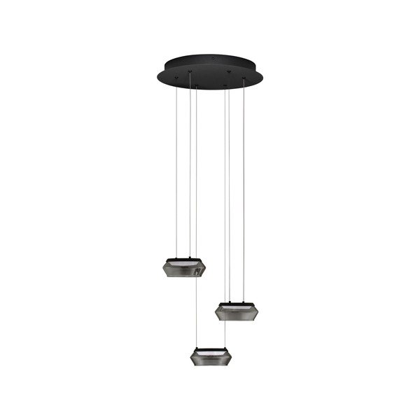 Lustră negru-mat LED cu intensitate reglabilă din sticlă ø 35 cm Jailyn – Nova Luce