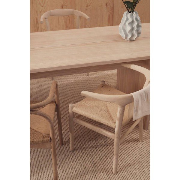Scaun de dining în culoare naturală deschisă cu cotiere din lemn de ulm Nattavaara – Jotex-image-1