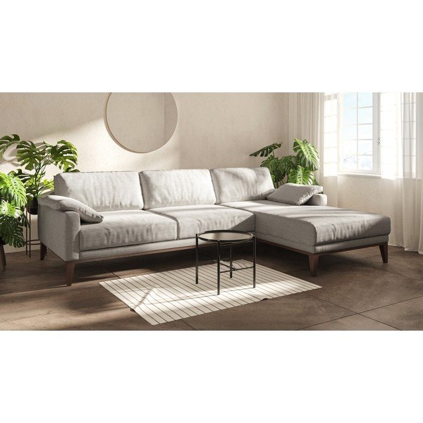 Colțar cu șezlong pe partea dreaptă MESONICA Musso, gri deschis-image-1