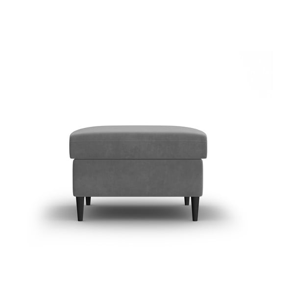 Taburet gri deschis cu tapițerie din catifea Kyoto – Cosmopolitan Design